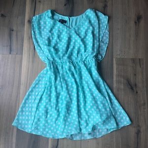 🌸 3/$20 BCX Tiffany Blue Polka Dot Dress